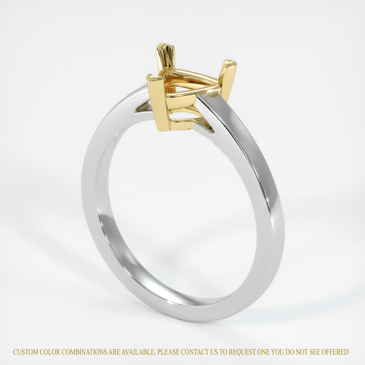 14K Yellow & White Solitaire Ring Setting
