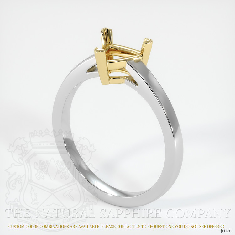 14K Yellow & White Solitaire Ring Setting