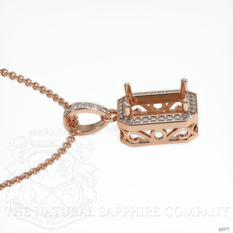 14K Rose Gold Antique Style Pendant Setting