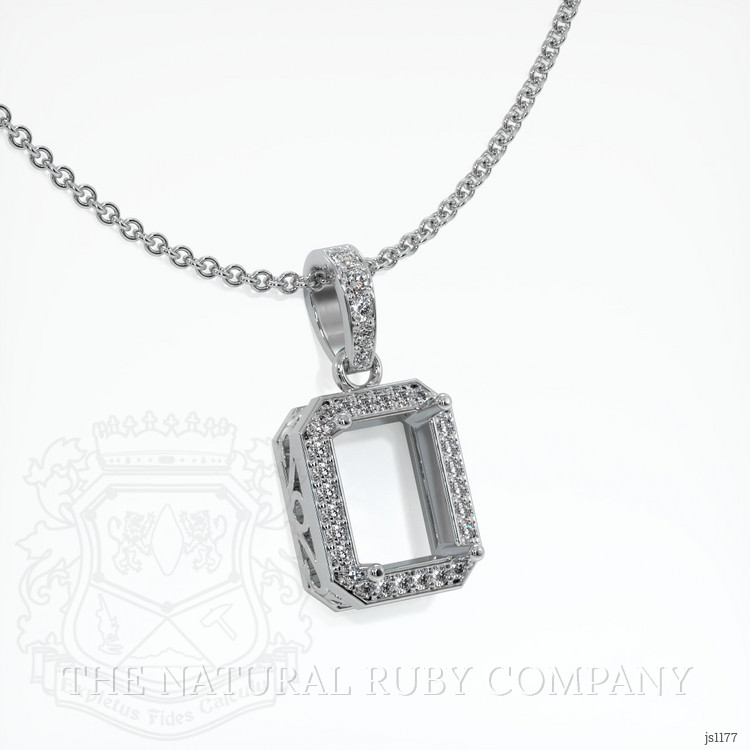 10K White Gold Antique Style Pendant Setting