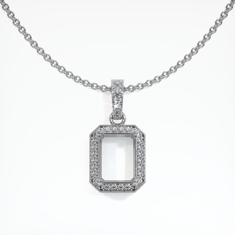 14K White Gold Antique Style Pendant Setting