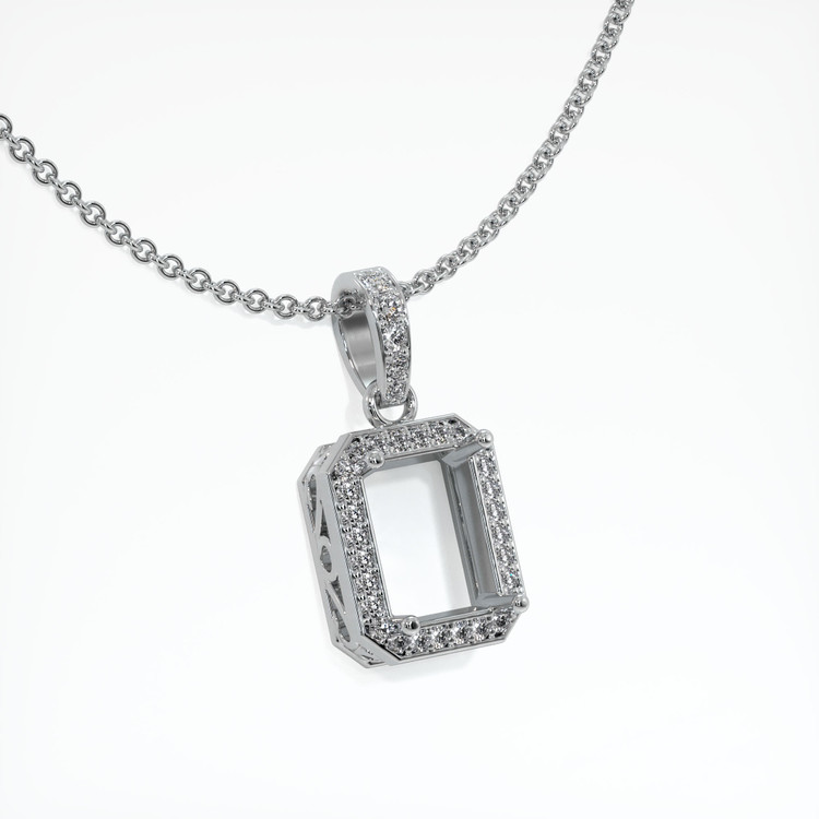 14K White Gold Antique Style Pendant Setting