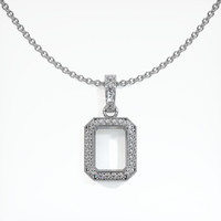 Pave Emerald Pendant 1.59 Ct., 18K White Gold Combination Setting