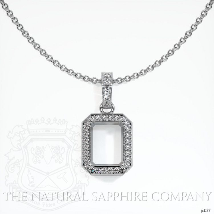 18K White Gold Antique Style Pendant Setting