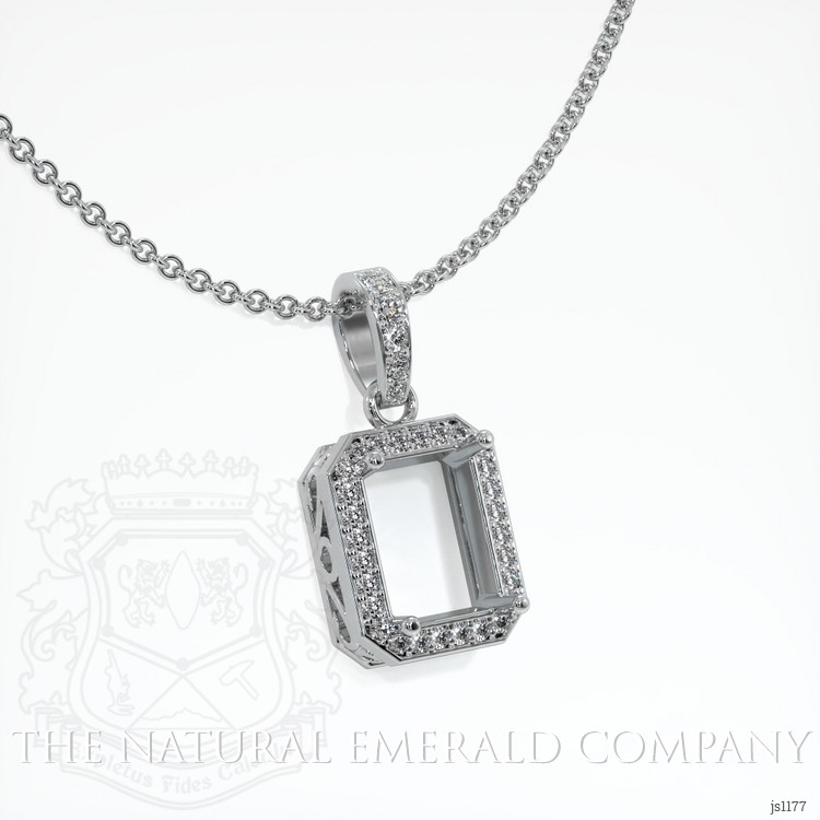 18K White Gold Antique Style Pendant Setting