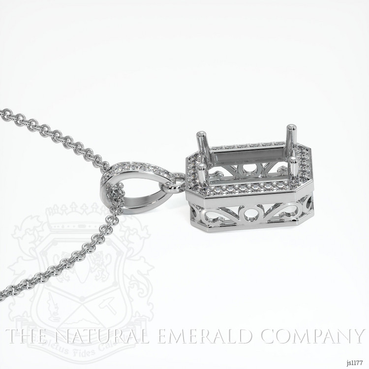 18K White Gold Antique Style Pendant Setting
