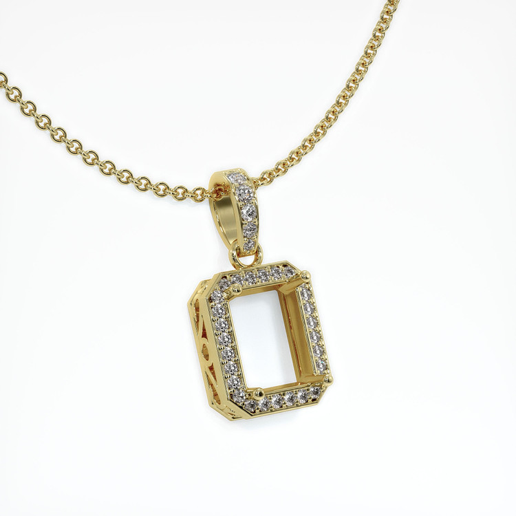 14K Yellow Gold Antique Style Pendant Setting