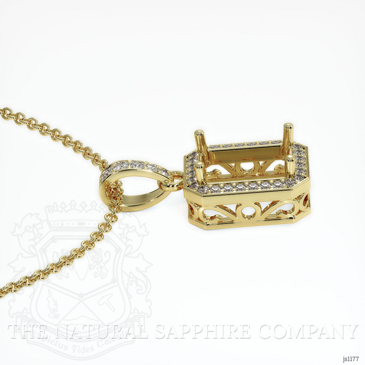 14K Yellow Gold Antique Style Pendant Setting