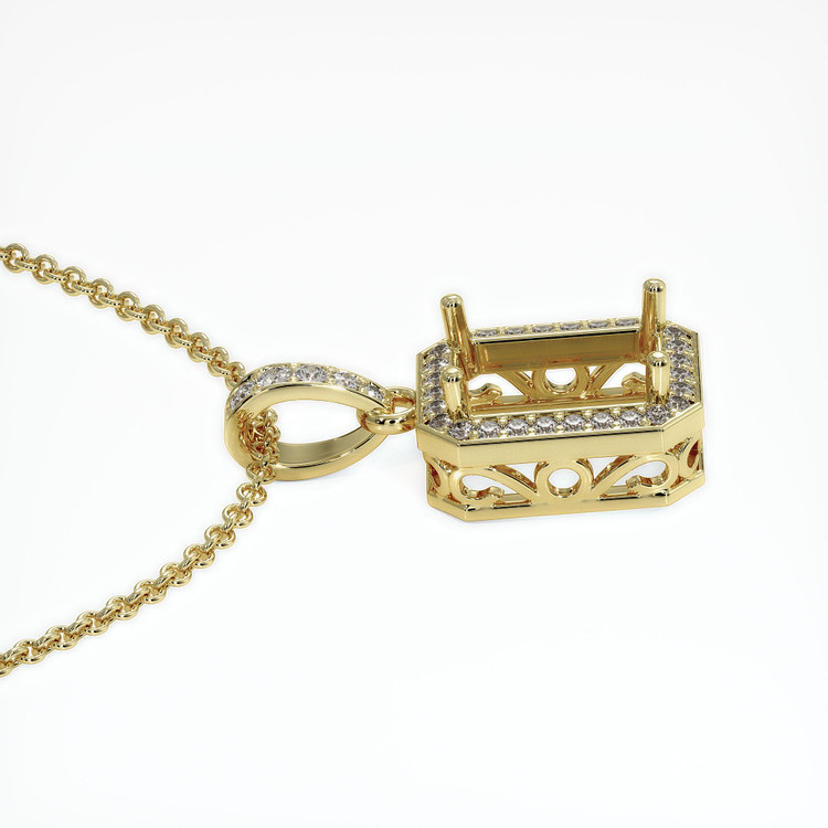14K Yellow Gold Antique Style Pendant Setting