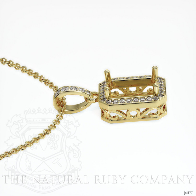 14K Yellow Gold Antique Style Pendant Setting