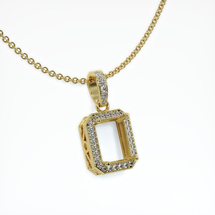 18K Yellow Gold Antique Style Pendant Setting