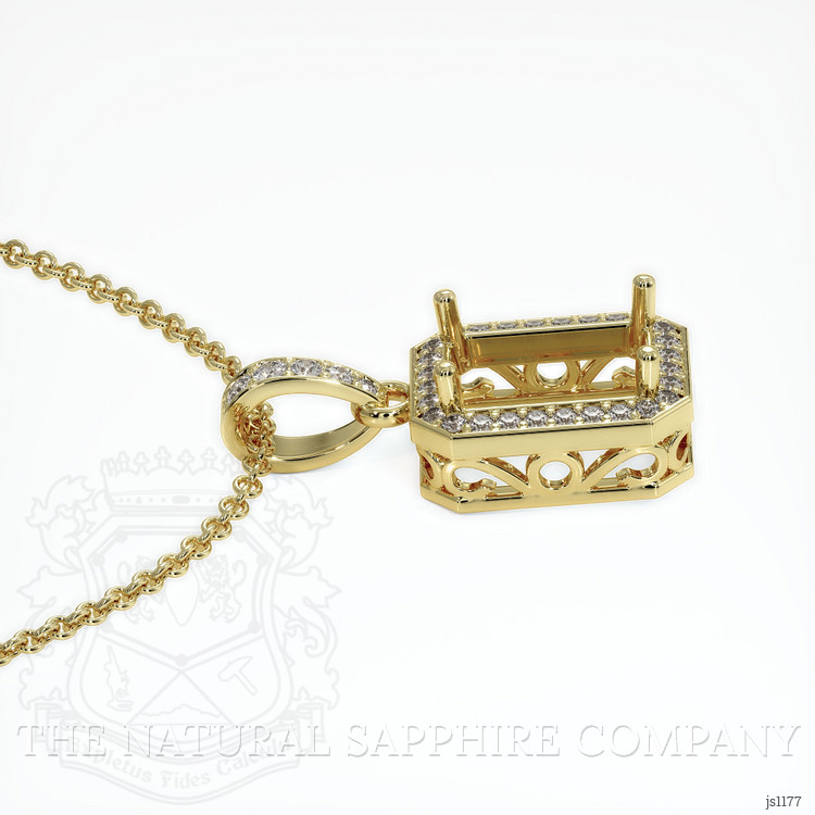 18K Yellow Gold Antique Style Pendant Setting