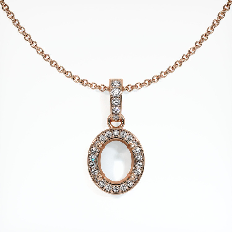 14K Rose Gold Antique Style Pendant Setting