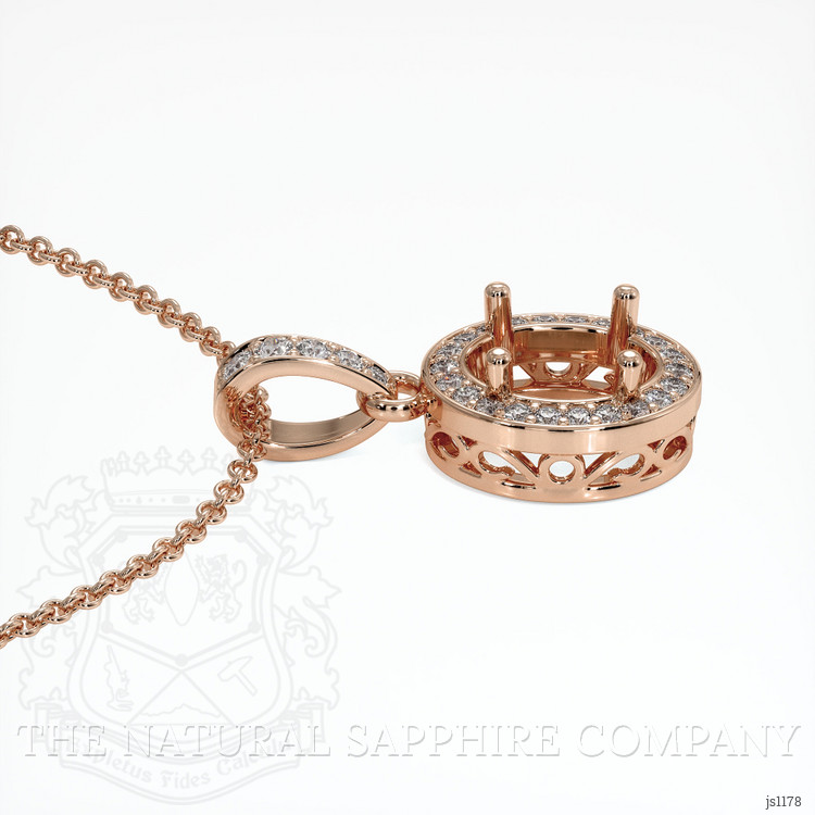 14K Rose Gold Antique Style Pendant Setting