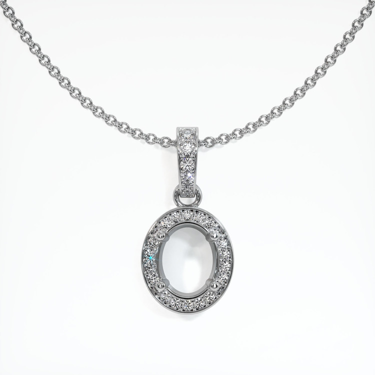 14K White Gold Antique Style Pendant Setting