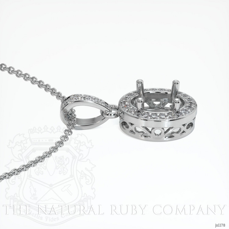 14K White Gold Antique Style Pendant Setting