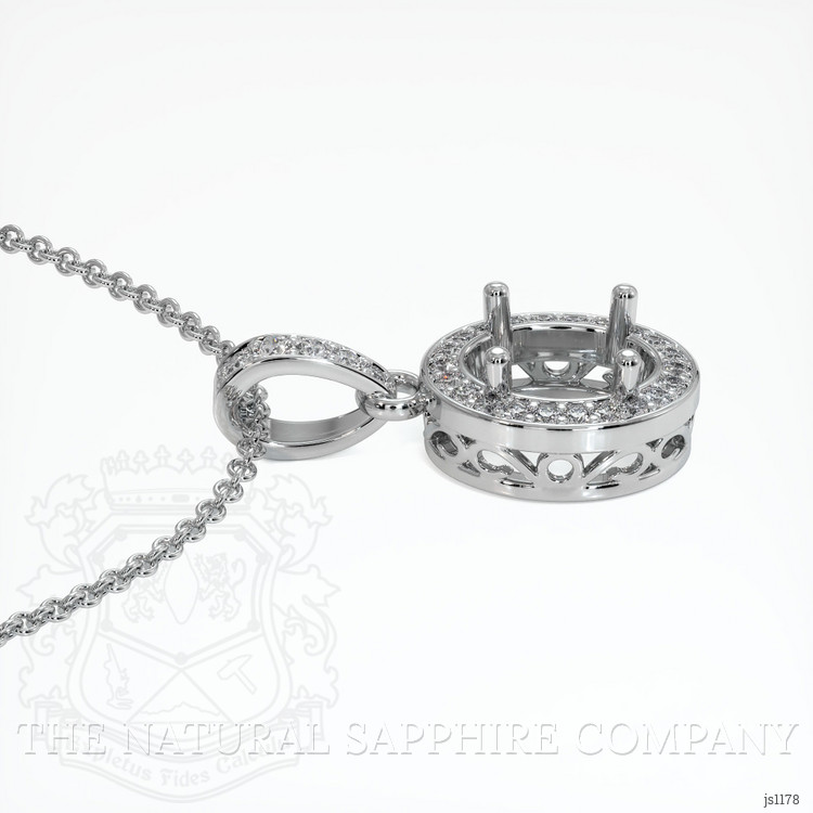 14K White Gold Antique Style Pendant Setting