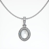 Pave Emerald Pendant 0.40 Ct., 18K White Gold Combination Setting