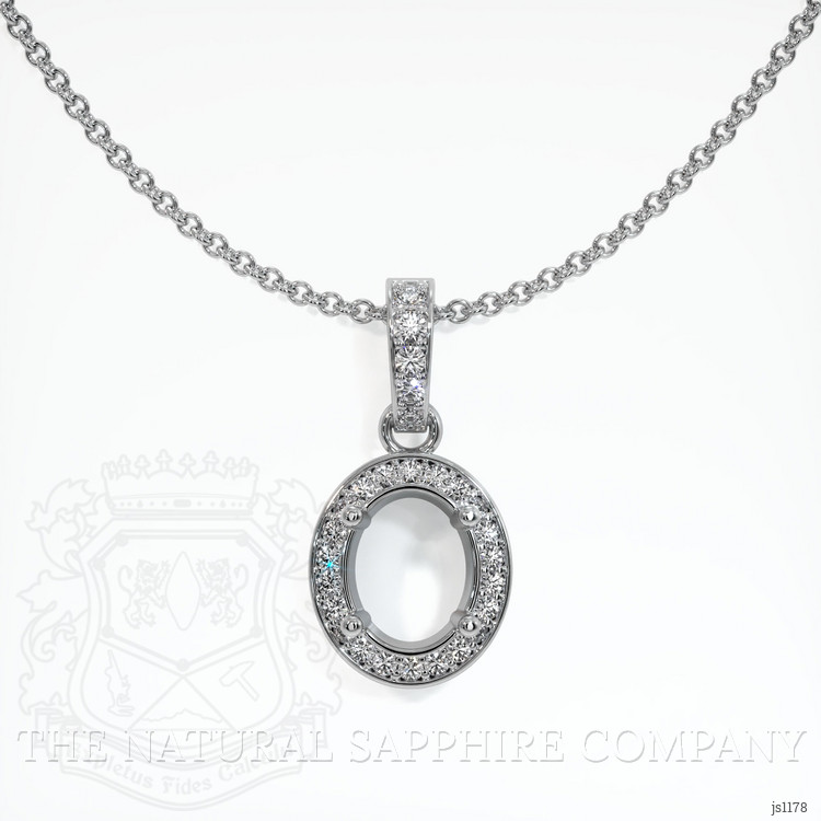 18K White Gold Antique Style Pendant Setting
