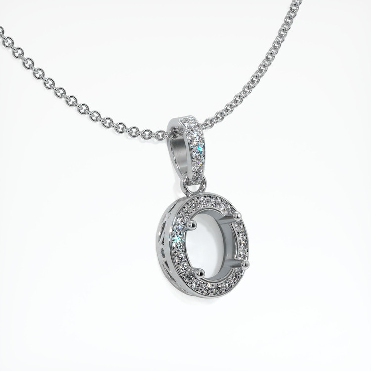 18K White Gold Antique Style Pendant Setting
