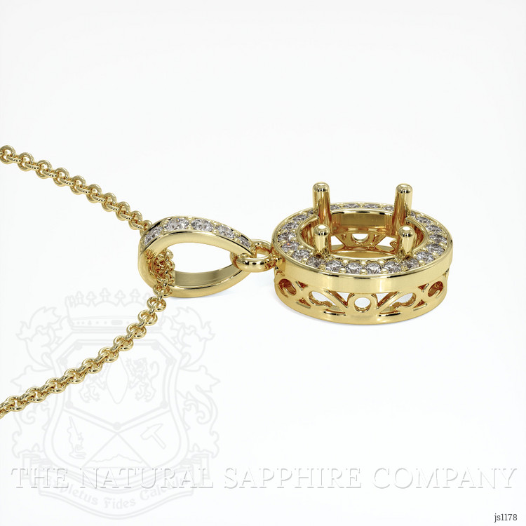 14K Yellow Gold Antique Style Pendant Setting