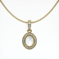 Pave Emerald Pendant 0.40 Ct., 18K Yellow Gold Combination Setting