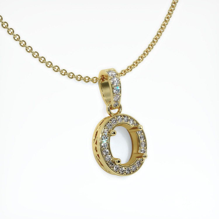 18K Yellow Gold Antique Style Pendant Setting