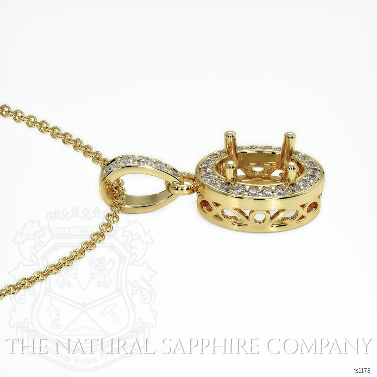 18K Yellow Gold Antique Style Pendant Setting
