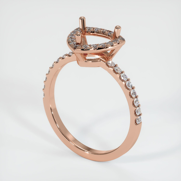 14K Rose Gold Pave Ring Setting