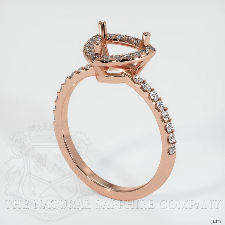 14K Rose Gold Pave Ring Setting