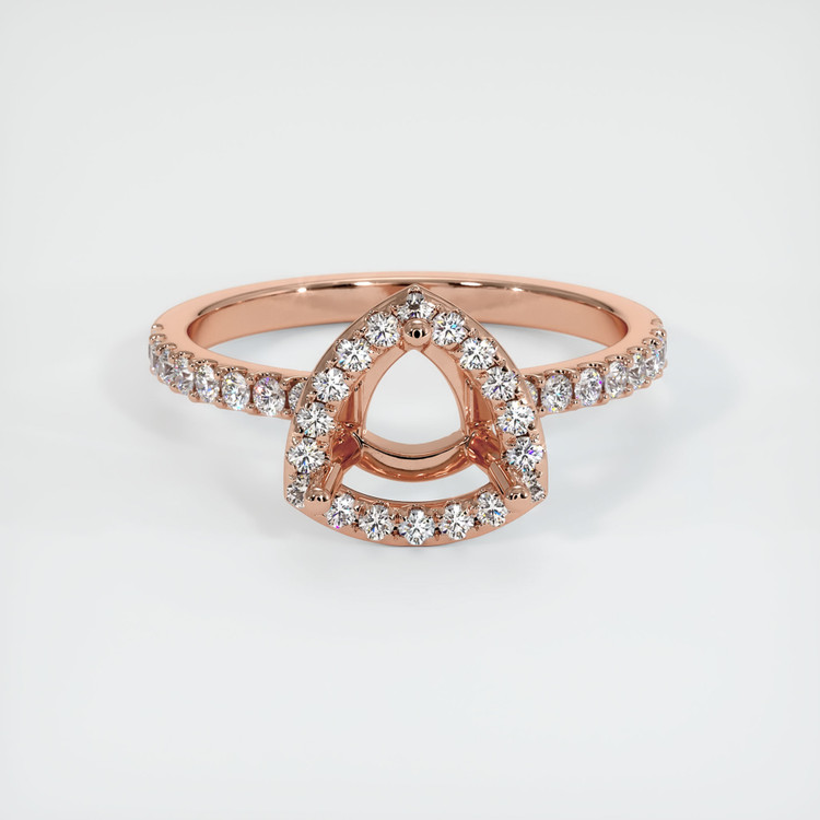 14K Rose Gold Pave Ring Setting