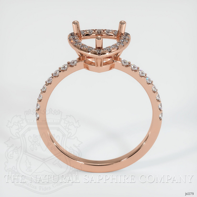 14K Rose Gold Pave Ring Setting