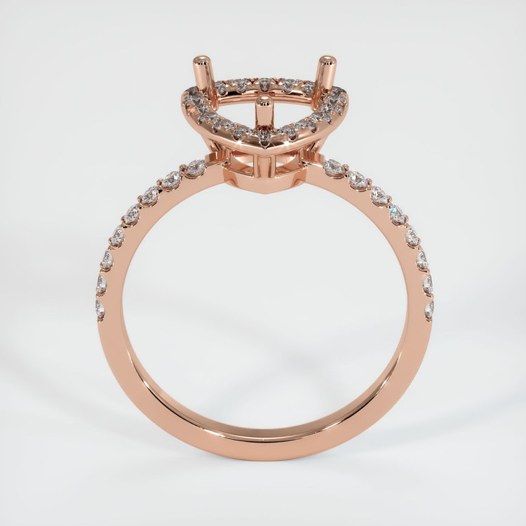 14K Rose Gold Pave Ring Setting