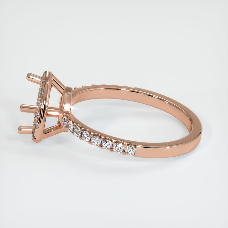 14K Rose Gold Pave Ring Setting