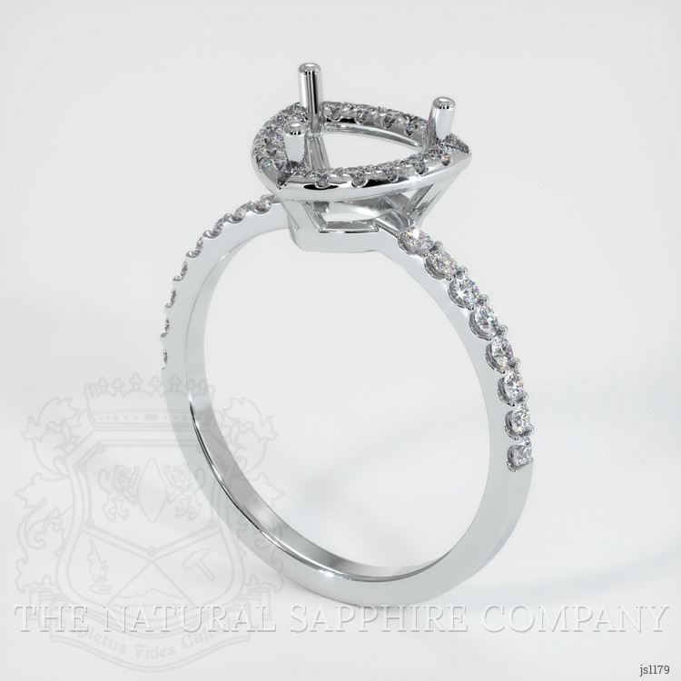 18K White Gold Pave Ring Setting