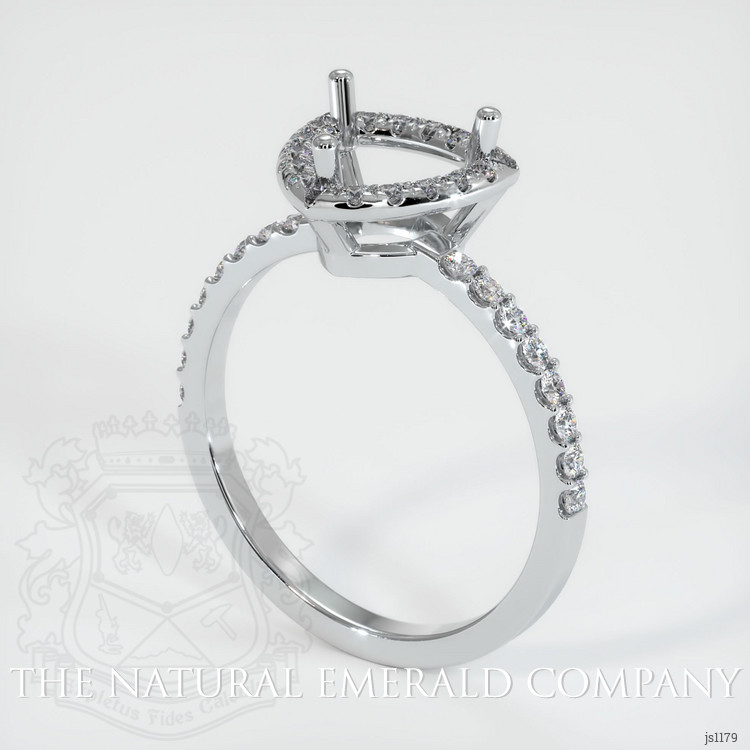 18K White Gold Pave Ring Setting