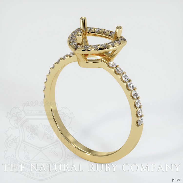 14K Yellow Gold Pave Ring Setting