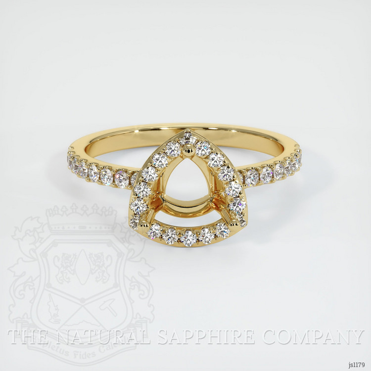 14K Yellow Gold Pave Ring Setting