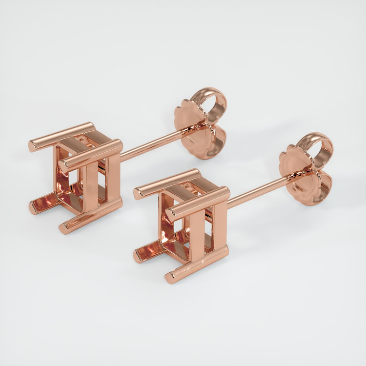 Studs Aquamarine Earring <span>3.96</span> <span class="tooltip-light">Ct.Tw.<span class="tooltiptext">Total Carat Weight</span></span>, 14K Rose Gold