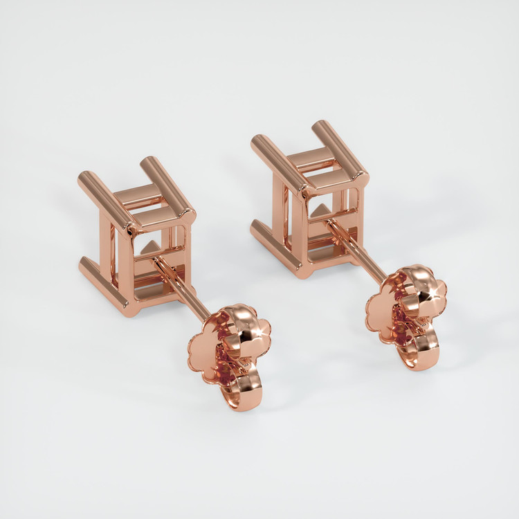 14K Rose Gold Studs Earring Setting