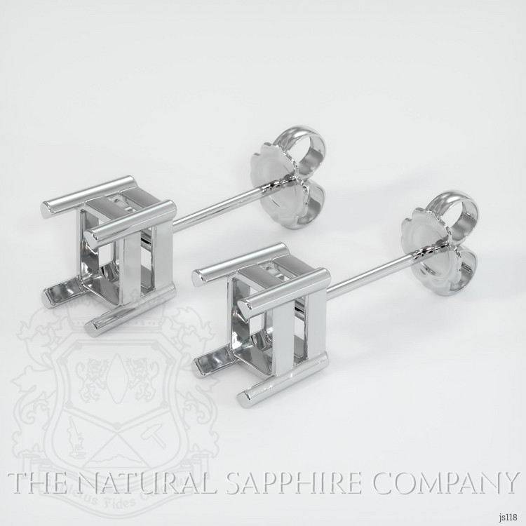 14K White Gold Studs Earring Setting