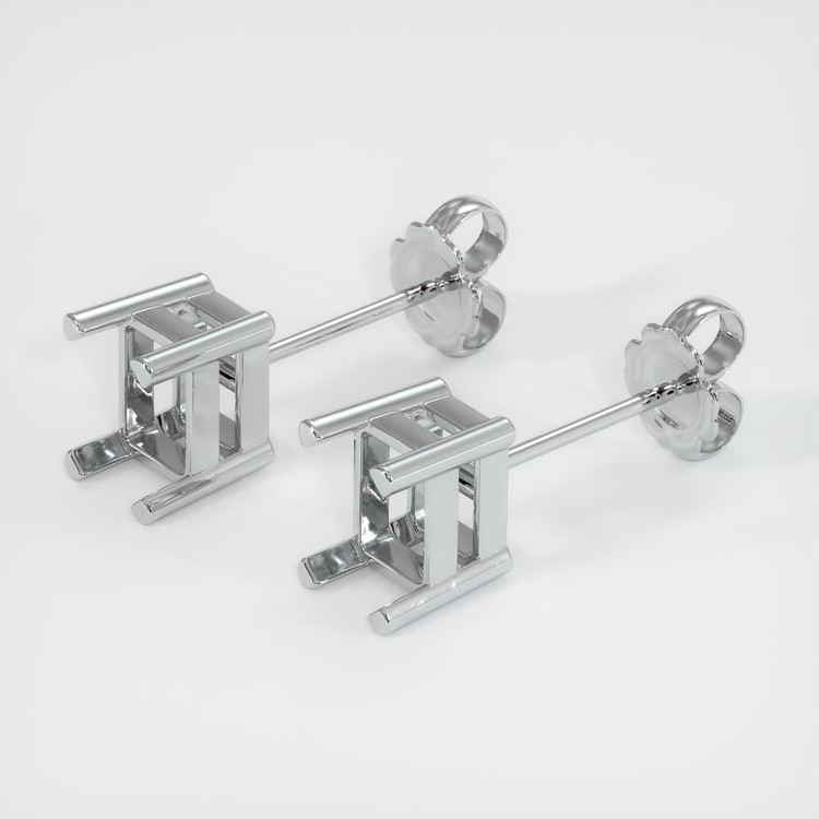 14K White Gold Studs Earring Setting
