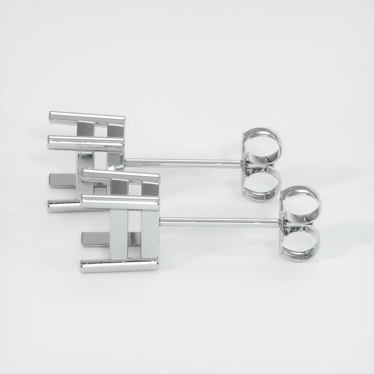 14K White Gold Studs Earring Setting