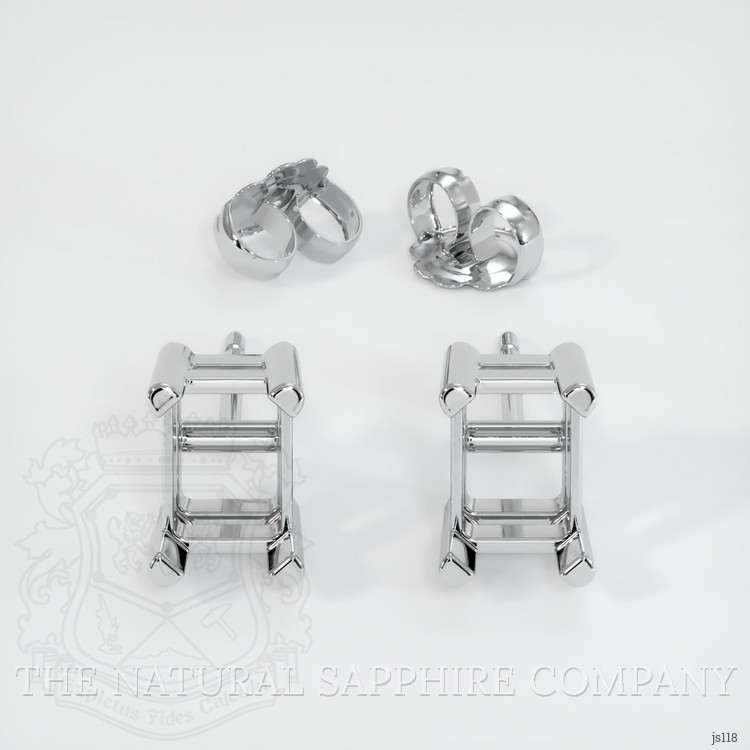 14K White Gold Studs Earring Setting