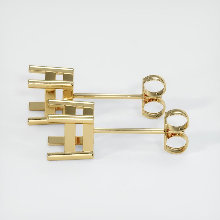 14K Yellow Gold Studs Earring Setting