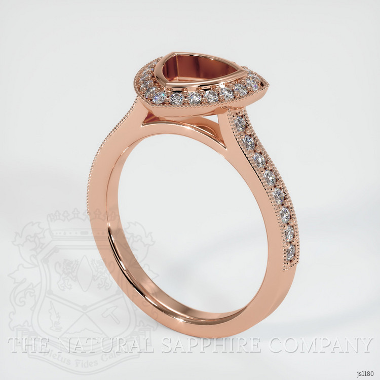 14K Rose Gold Pave Ring Setting