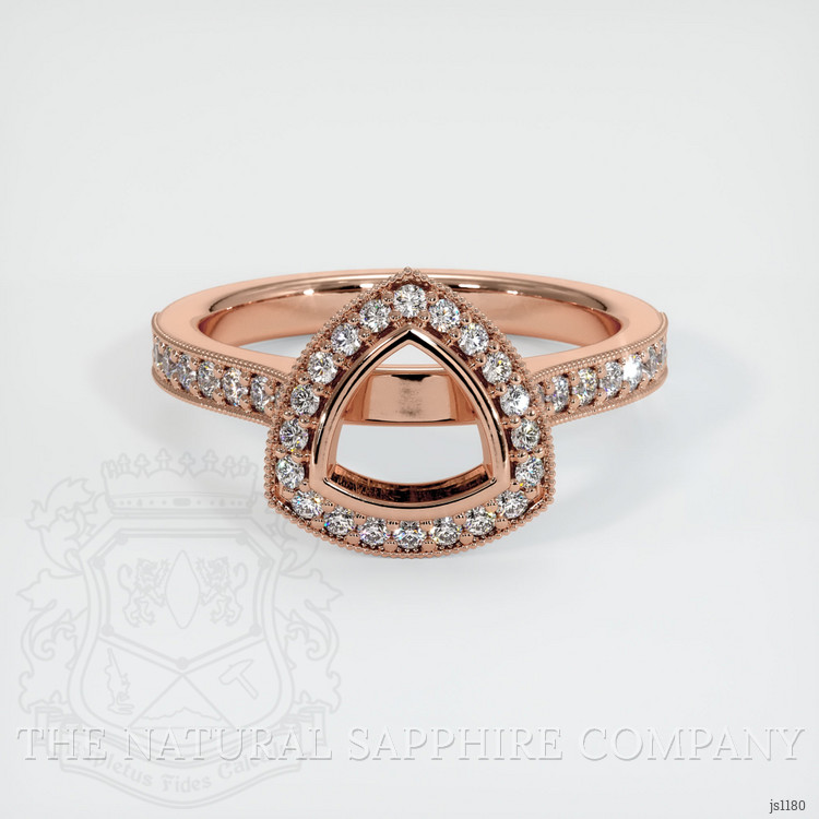 14K Rose Gold Pave Ring Setting