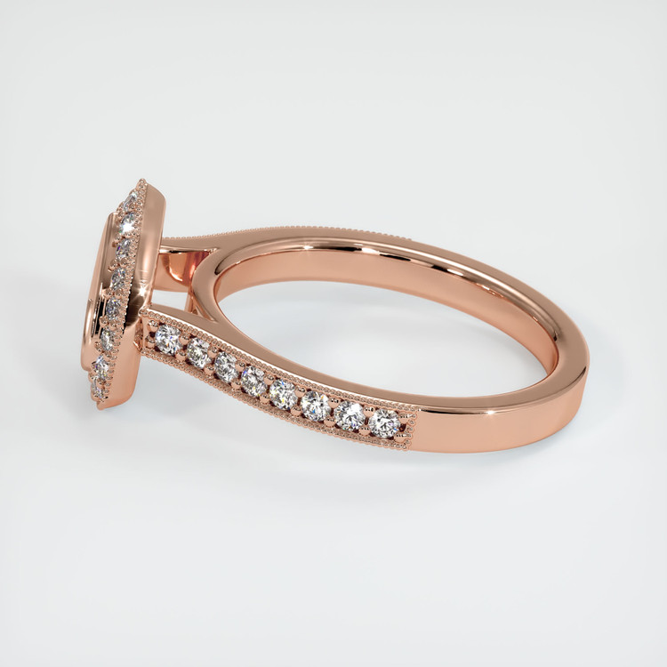 14K Rose Gold Pave Ring Setting