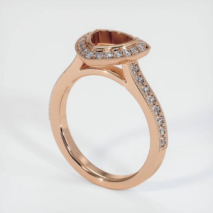 18K Rose Gold Pave Ring Setting