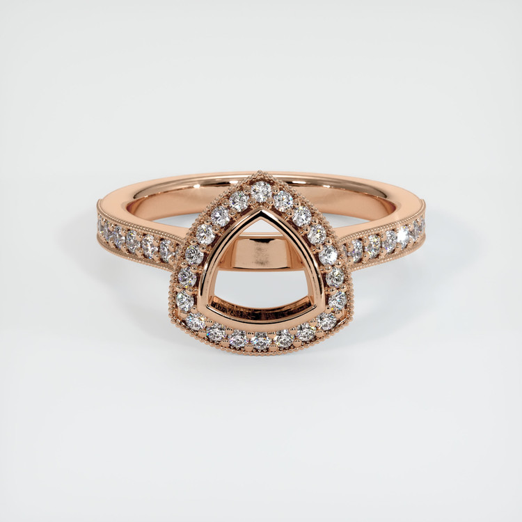 18K Rose Gold Pave Ring Setting
